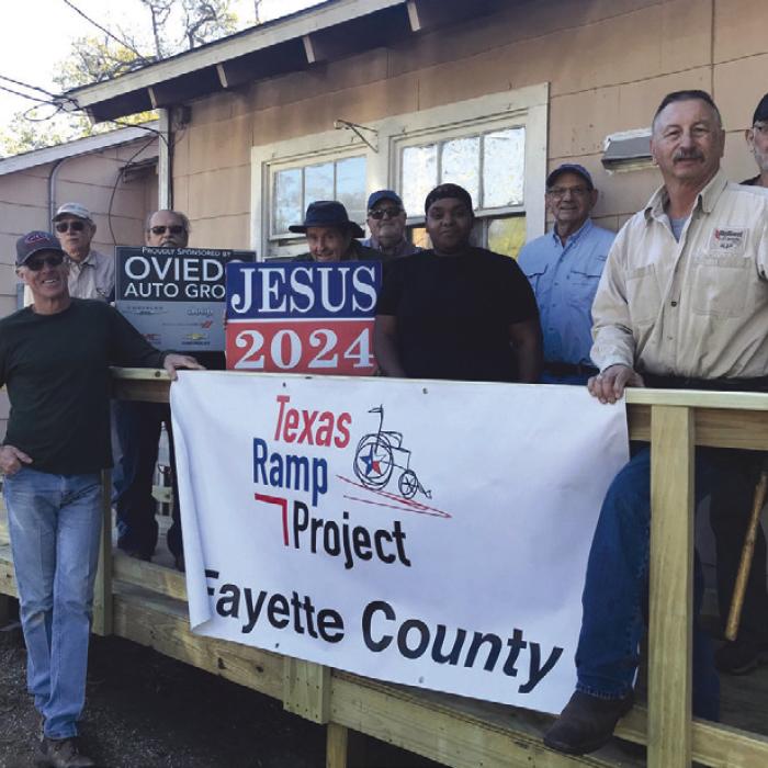 On Nov. 14, Fayette County Texas Ramp Project volunteers built this 27 ft. ramp on E. Fannin St. in La Grange.