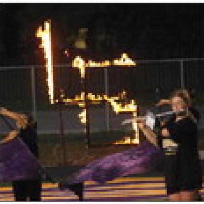 A flaming ‘LG’ was lit as part of Wednesday’s festivities.