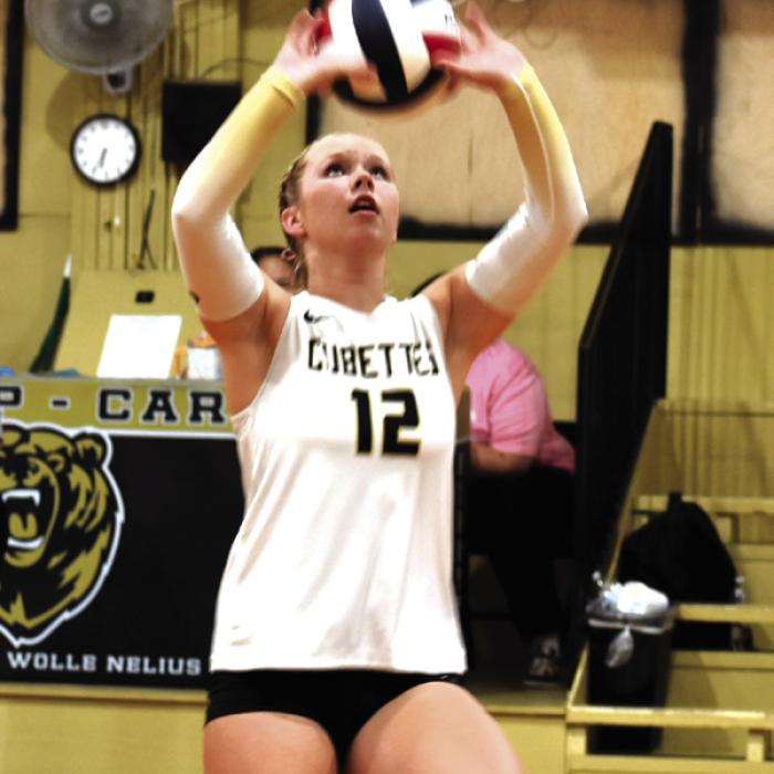 Round Top-Carmine’s Madison Markwardt sets a ball in action last week. Photo by Paul Kipp