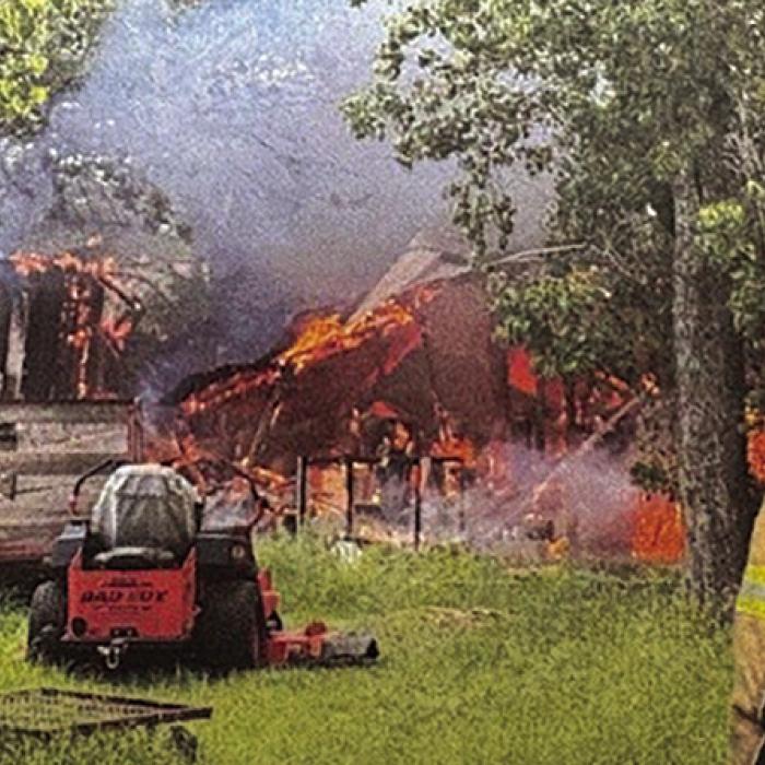 Barn, Pickup Destroyed by Fire