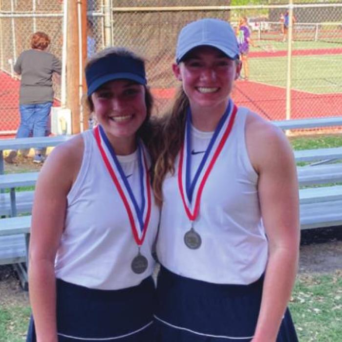 Erica Otto and Tamara Otto were first in varsity girls doubles.