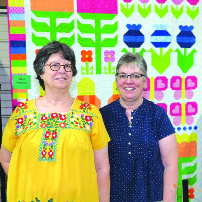 Quilting: Two-person Machine Quilt Piece-Kathi Babcock and Sandy Courrier.