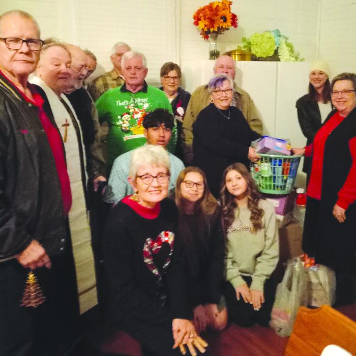 Members of the Winchester United Methodist Church collected 294 pounds of food to be delivered to the AMEN Food Bank of La Grange. The food was blessed at the Christmas Eve service by Pastor Patricia Zaiontz-Newcomer. A cash donation was also collected during the service.