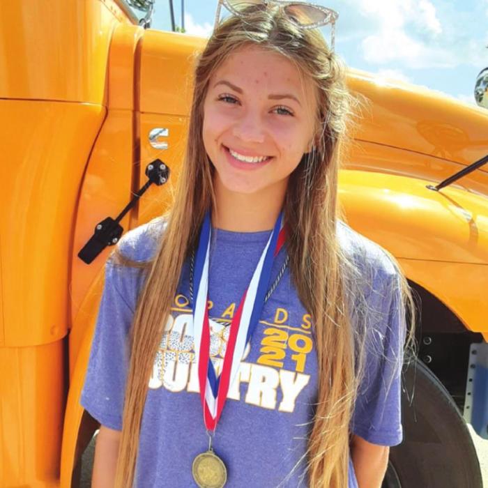 La Grange’s Ellee Sodolak with her regional medal.
