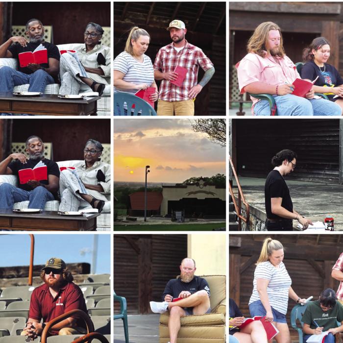 Images of the cast and crew at work preparing for this week’s play at the at the Sanford Schmid Amphitheater on the grounds of the Texas Czech Heritage and Cultural Center in La Grange.