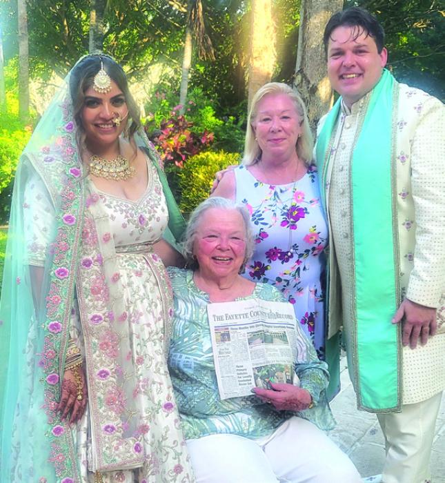Fayetteville residents Cathy Bauer and her mother-in-law June Helmer, recently traveled to Tulum, Mexico, to attend the Indian wedding of Helmer’s grandson and Bauer’s nephew.
