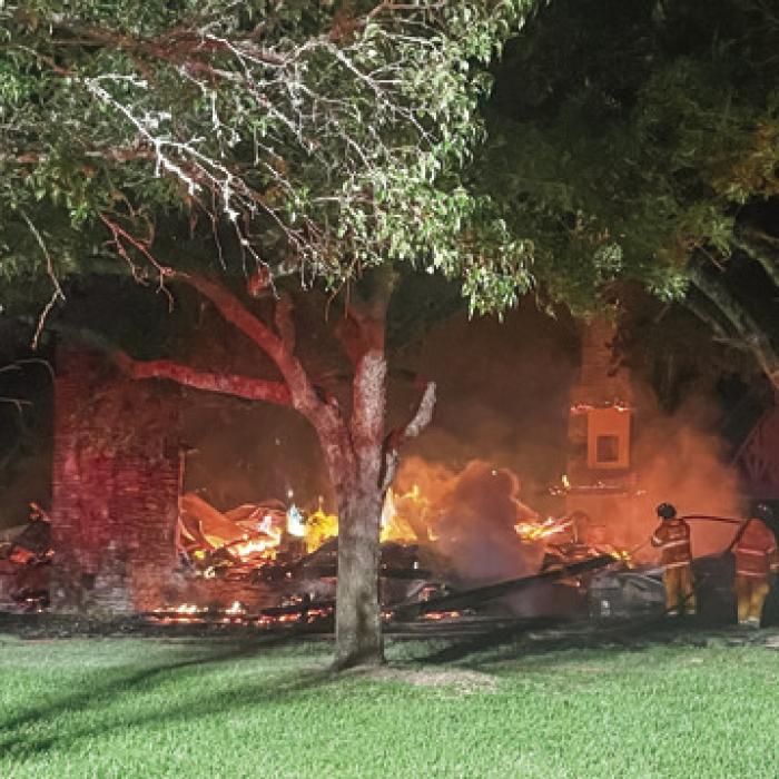 Home Burns in Round Top