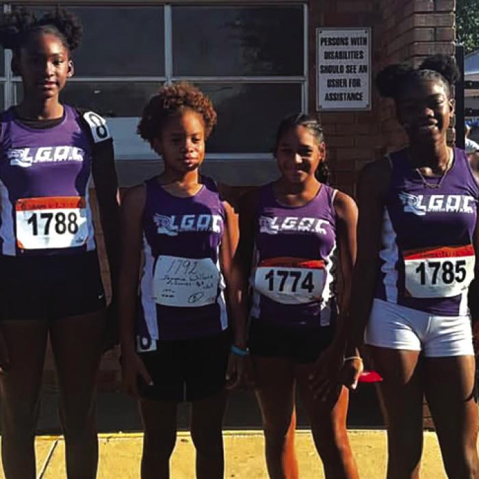 The La Grange Optimist Club’s girls 12-under 4x100 Relay team placed 5th at state at the State Games of Texas last week in College Station. Relay members include Samaria Williams, Maliyah McKenzie, A’Mara Shepert, Harmony Rogers.