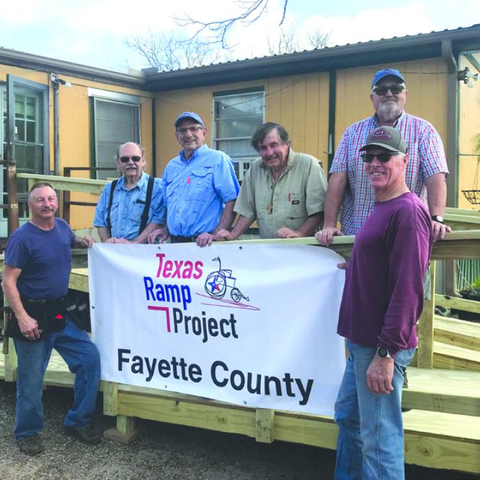 On Feb. 6, Fayette County Texas Ramp Project volunteers built this 40 ft. ramp on Kallus St. in Schulenburg.