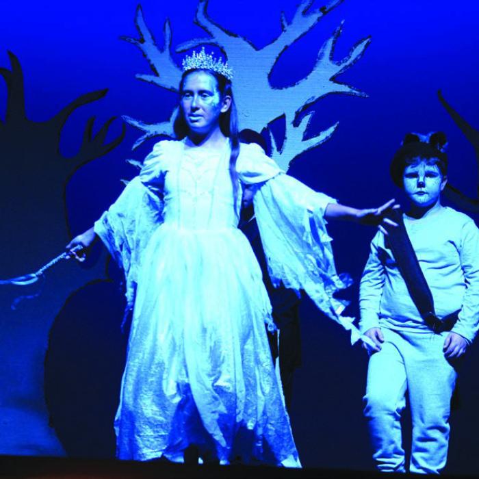 Zoe Janda and Kolby Walker as part of the “Narnia Storybook” prequel play.