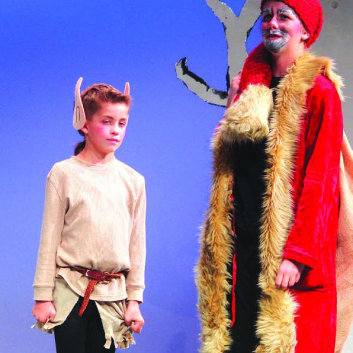 Penn Wick (Elf) and Mattie Muzny (Father Christmas)