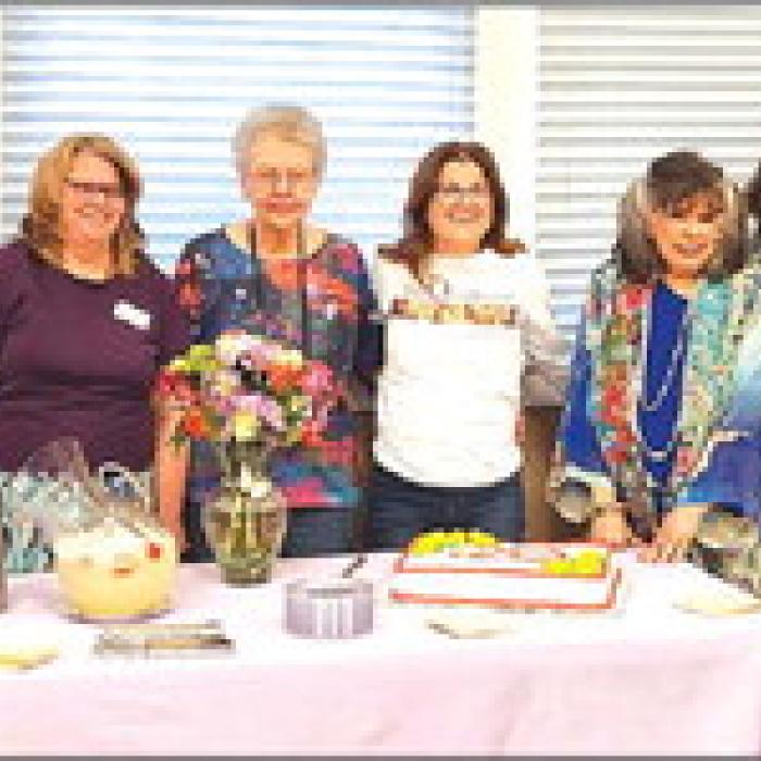 Laurie Talbert, Kay Marburger, Museum staffer Lauren Bull, Museum co-founder Karey Bresenhan, and Deborah Bradley.
