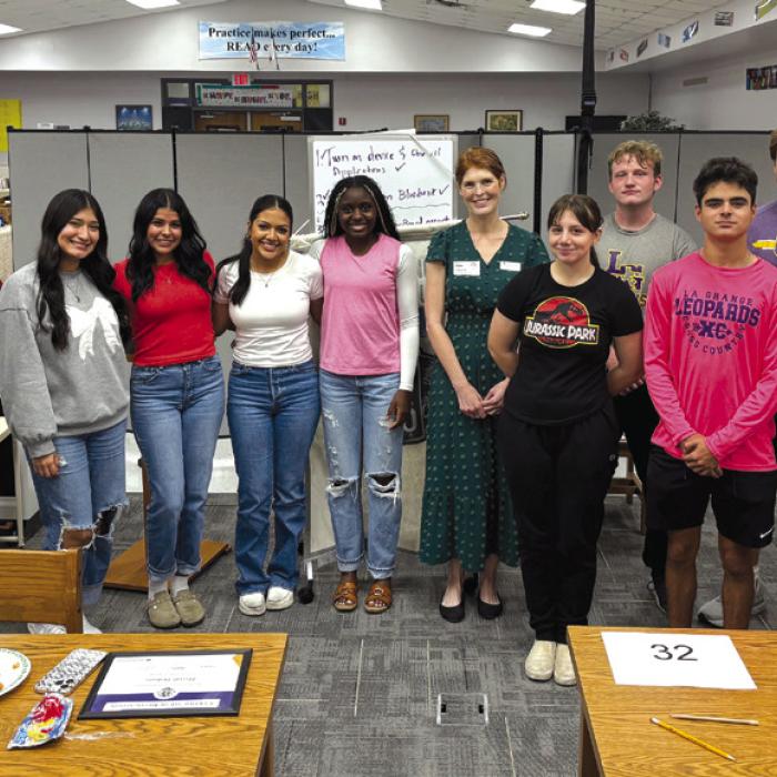 The Leo Club appreciates the Fayette County Community Theatre for sponsoring their May meetings and for some really fun improvisational theatre sessions led by Melanie Lira. Mrs. Lira also reminded students of the auditions for upcoming summer productions auditions June 8 and 9. More information on their student theatre programs can be found on their website at fayettecountycommunitytheatre.com.