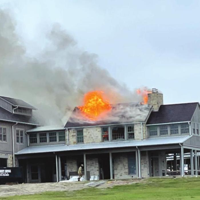 A massive home in the Walhalla area caught fire in a lightning storm on Saturday morning, Dec. 18 Photos courtesy of the Fayette County Sheriff’s Office