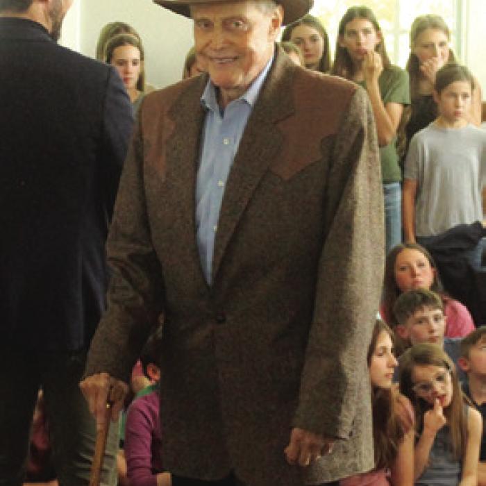 Lee Majors on set Thursday.