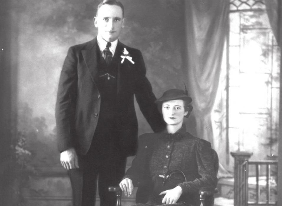 Railway worker Arnold Tauch married Martha Pelech on Nov. 23, 1936. One of Martha’s favorite wedding gifts was a set of handpainted glasses and a matching pitcher rimmed with gold trim.