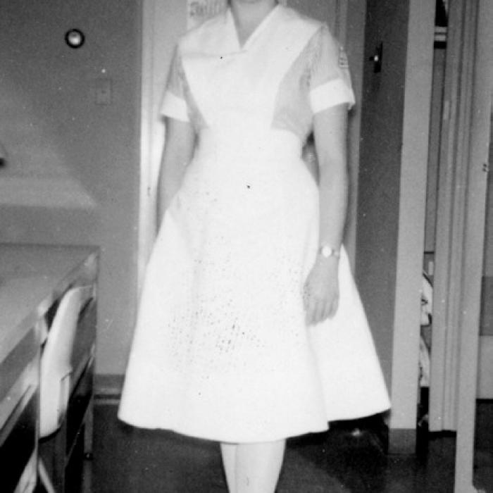 Carolyn Sumbera , as a nursing student in the 1960s, courtesy of the author.
