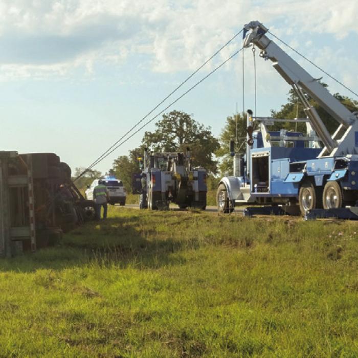 Driver Hospitalized After Rollover