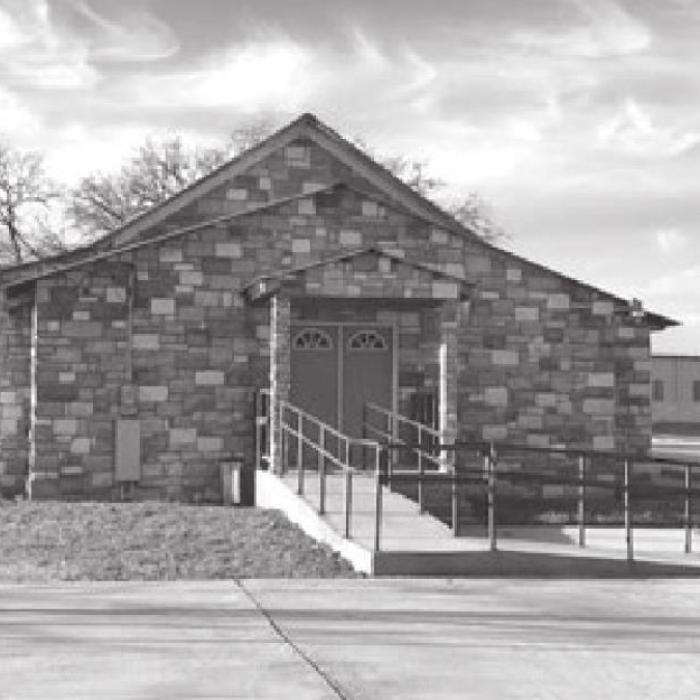 The first Little Bethel Baptist Church in the foreground with the New Bethel Missionary Baptist Church in the background, 3240 Loehr Rd. Photo courtesy of Carolyn Heinsohn