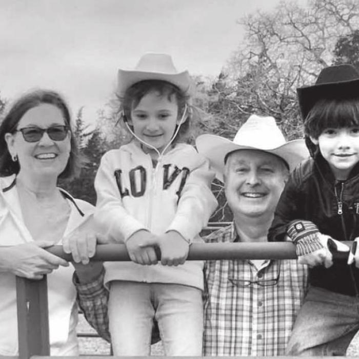 John and Lisa Gay enjoyed a visit from John’s daughter, Christi, and husband Albert and grandkids, Ciel and Max recently. Pictured here are Lisa, Ciel, John and Max.