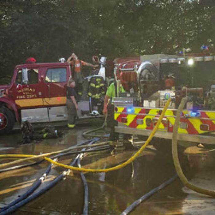 The Schulenburg and Weimar Volunteer Fire Departments responded to a house fire on Peters Rd. Sunday Sept. 27. Photo courtesy of the Schulenburg VFD