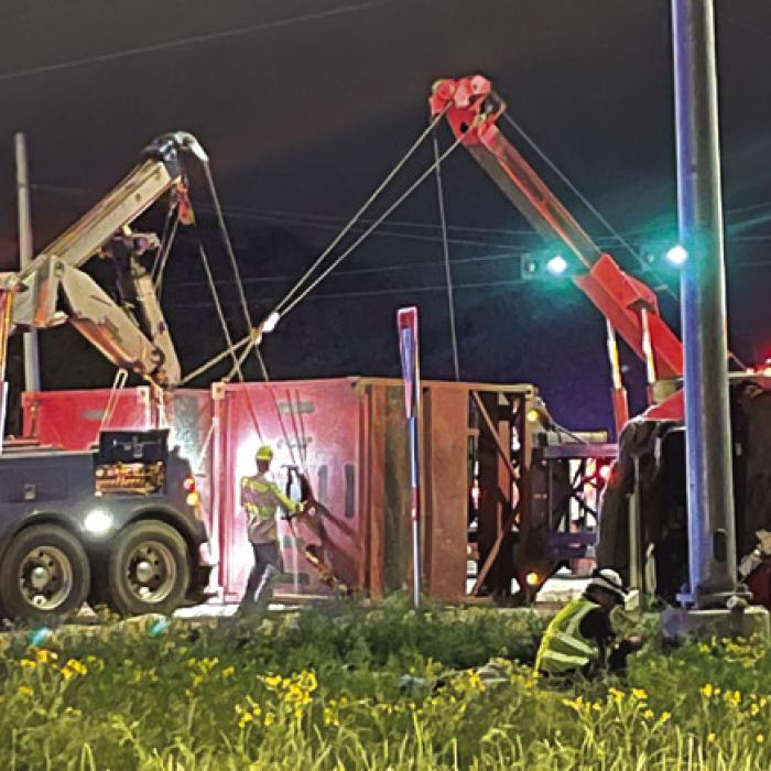 Speedy Sand Truck Flips in Town