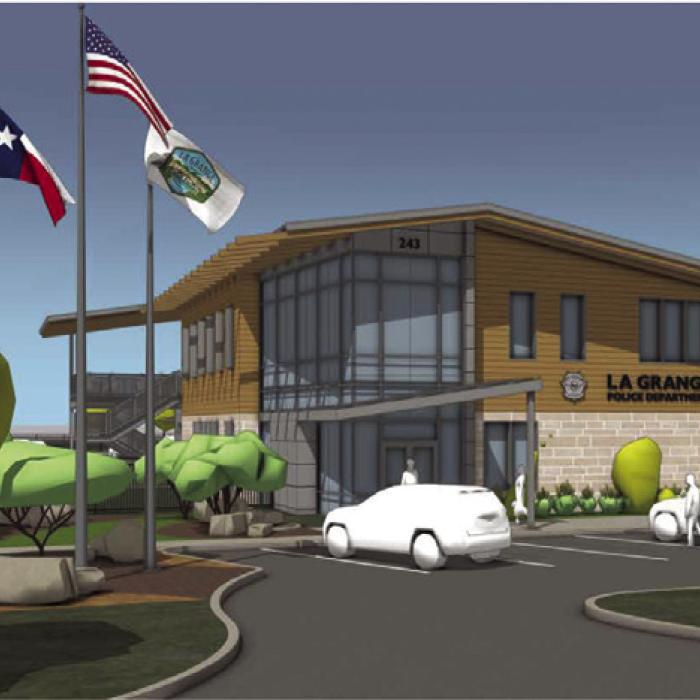 The design firm Parkhill provided this rendering of what a new police station for the City of La Grange might look like.