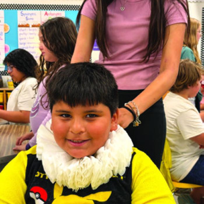 Emily Ayres 6th grade class and Katie Crowley’s 2nd grade class at La Grange Elementary shared their love and curiosity for Shakespeare’s life and work by celebrating what would be his 462nd birthday last week, Thursday April 23. They made Elizabethan collars and party hats for Shakespeare while listening to period music. “Parting is such sweet sorrow,” Ayres, quoting Shakespeare, said at the culmination of the party.