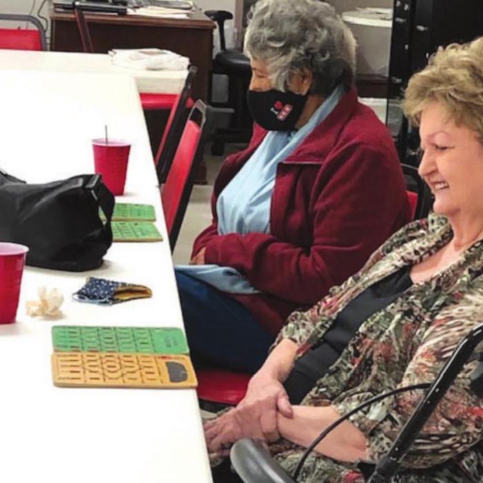 Judy Klesel and Mary Ramirez having fun during bingo.