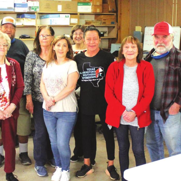 Left to right, the team that makes sure you get your newspaper twice a week: Regina Keilers, Jo Ann Mueller, Jesse Montez, Lou Ann Adcox, Theresia Karstedt, Jessica Montez, Nicol Krenek, Leigh Ann Bedient, Bobby Bedient and George Kana.