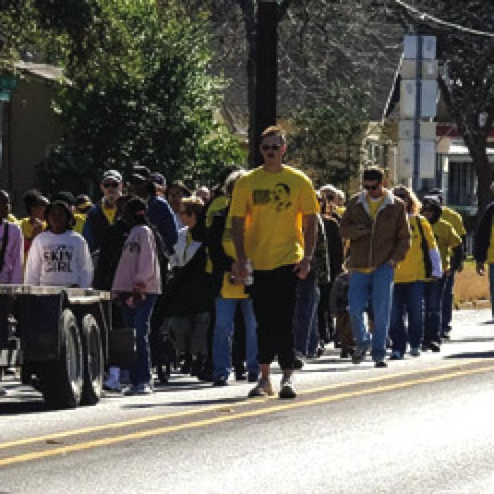 The MLK March makes its way north on Jefferson St.