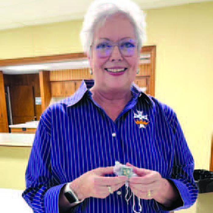 Sherry Hebert was given a Past Regents pin for her two years, 2024-2026, of serving as Regent of Court Annunciation No. 1962.