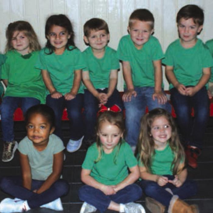 PreK 3 – Katrina Wilson’s Class – Melissa Albiter, Emersyn Beseda, Paige Bienek, Adynn Brown, Weslyn Childs, Avery Garcia, Ismael Jaimes, Lucy Janda, Hadley Klesel, Matthew McGonagle, Adelyn Montgomery, Kane Roecker, David Wick, Jordi Zoch