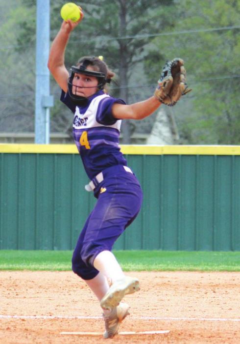 La Grange’s Abigail Dela Rosa not only pitched a complete game Tuesday but she also scored four of her team’s seven runs. Photos by Jeff Wick