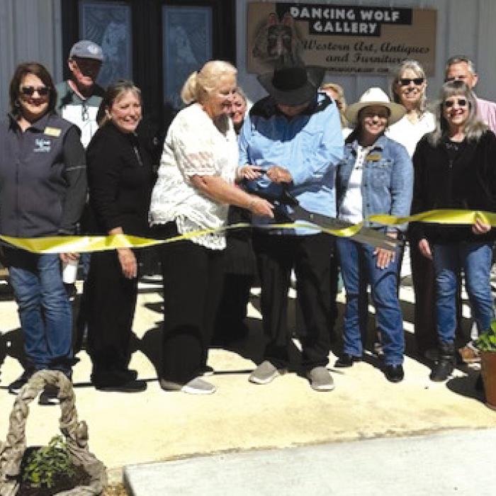 Pictured are owners Debra and Lee Sherman cutting the ribbon. Vendors and friends present are Danny Tytenicz, Mary Eikenhorst, Jenny Good, and Barbara Garrison. Chamber members pictured are: Courtney Kieke (Chamber president), Stephanie Lamoreaux, Tamara Neese, Marcia Hinton, Marlene Waak, Lou Ann Stokes, Mel Scott, Linda Amann, and Lynn Peters.