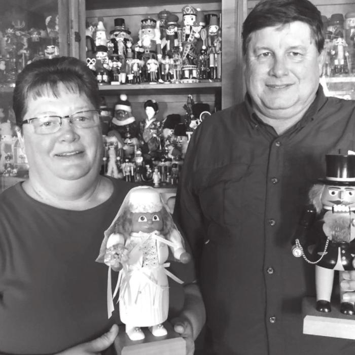 When Glen Roscher married Margaret Huenefeld on June 6, 1998, bride and groom nutcrackers had a special place on the entry table at the reception.