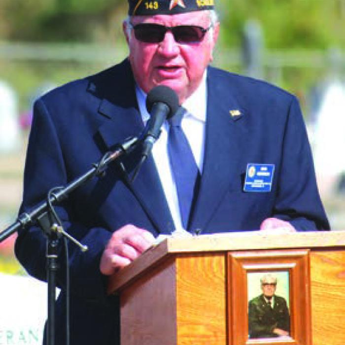 Master of Ceremonies Bob Heinrich presided over Sunday’s solemn ceremony.