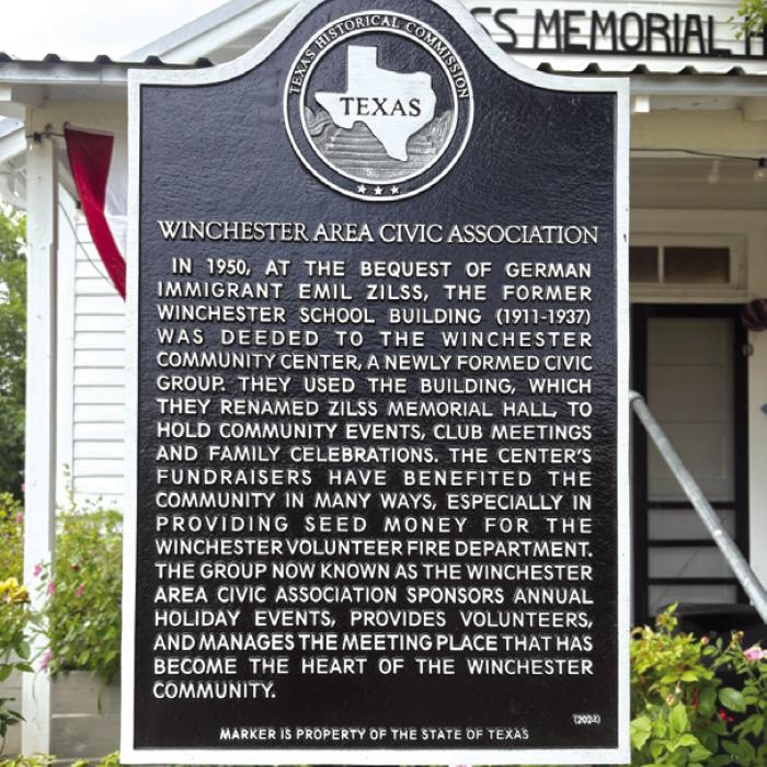 Historical Marker now erected in front of Zilss Hall.