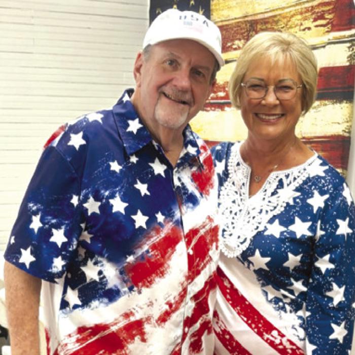 Linda Hart and George Taylor dressing for the occasion.