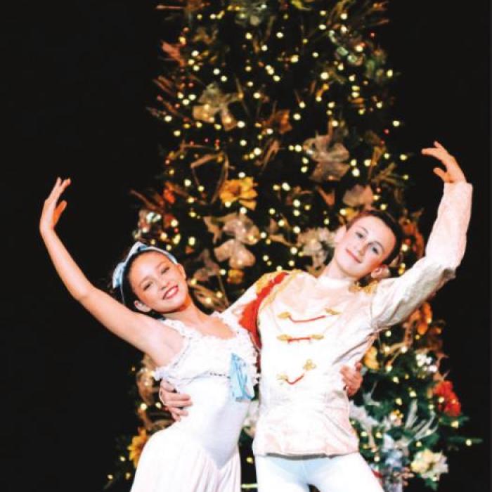 Dancers Risa Riojas as Clara and Luke Sanchez as Nutcracker Prince. They were the principal dancers in the 2019 performance.