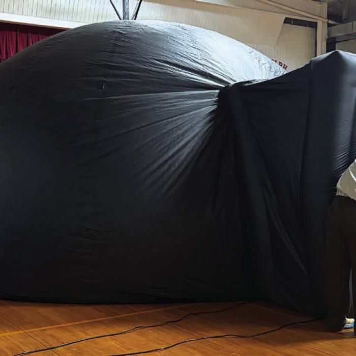 The Houston Museum of Natural Science brought their mobile planetarium for kids to enjoy Wednesday at the Rec. Center in La Grange as part of the Fayette Public Library’s summer reading program events. Photo by Meadow Taylor-Marklin