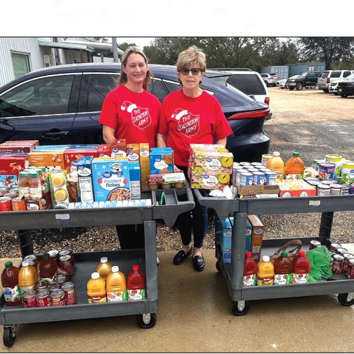 The Salvation Army recently donated food to the AMEN Food pantry. Krystal Seger and Sally Garrett are pictured representing the Salvation Army. The Salvation Army’s Red Kettle campaign is starting. They will be out in front of Wal-Mart when we have volunteers available. Also, a donation may be made to PO Box 133 La Grange Tx 78945. All proceeds donated are used locally and all locals are volunteers. There are no paid employees in the La Grange unit.