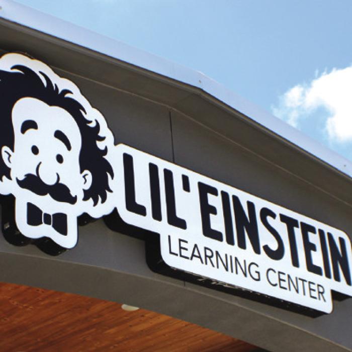 The sign on Mode Lane where the new Lil’ Einstein Learning Center will be located. Photo by Meadow Taylor-Marklin