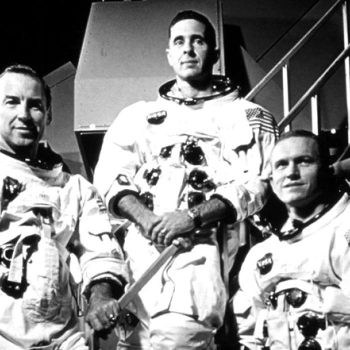 Apollo 8 Crew – From left to right: Jim Lovell, Bill Anders (of La Grange) and Frank Borman.
