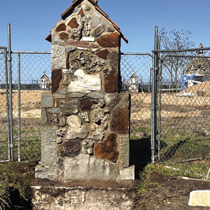 The Station of the Cross No. 10 at Hostyn is the only one of the numerous chapels, stations and grotto that has to be moved (and only a few feet) amidst the construction of the new church. Photo courtesy of Roxann Redding