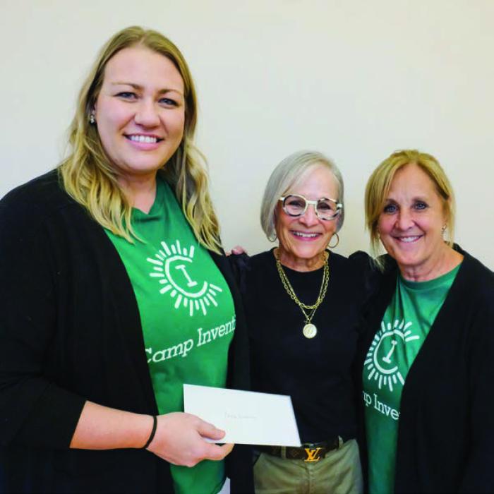 La Grange I.S.D.’s Camp Invention received a $2,000 grant from the Texas Women’s League. Pictured are Krista Pietsch (left) and Sherry Schmidt (right) with Camp Invention and Debbie Schovajsa (center) of TWL.