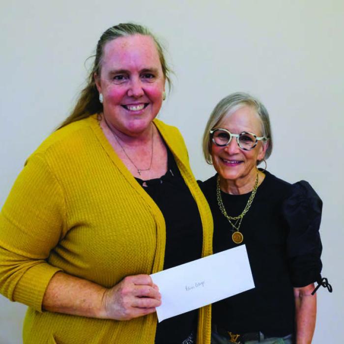 The Blinn College Foundation and Alliance for College and Career Student Success (ACCSS) received a $2,000 grant from the Texas Women’s League. Pictured are Susie Shank of ACCSS (left) and Debbie Schovajsa of TWL.