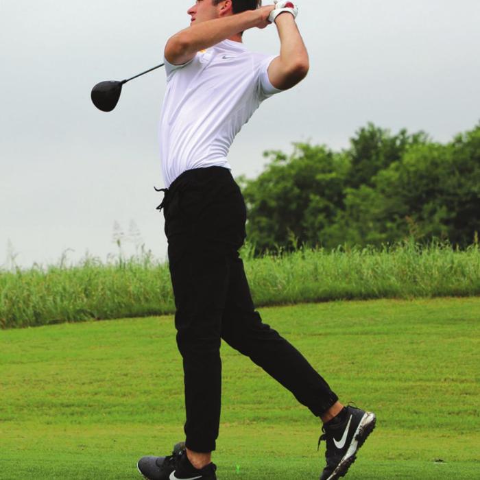 Grant Juno in action at the state golf tournament.