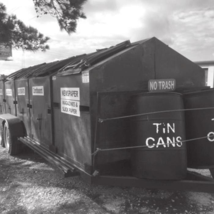 The recycle trailer in Warda is located at the Warda Self Storage Facility on Hwy. 77,