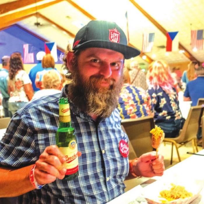 I enjoyed lots of klobase and zima pivo at the National Polka Festival. Photo by Janessa Sample